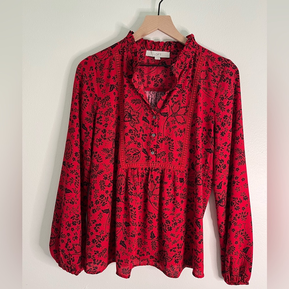 LOFT Scarlet Floral Top